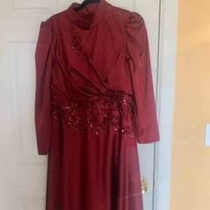 red long sleeve fancy dress